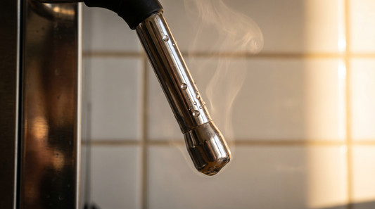 Wyjęta dysza spieniacza ekspresu DeLonghi zanurzona w roztworze płyn do systemu mleka Vitaclean — proces namaczania 30 minut