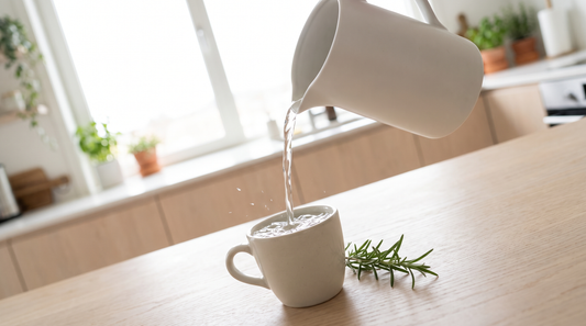 Filiżanka espresso z kropelkami kawy obok ekspresu DeLonghi z zbiornikiem czystej wody – cykl płukania po odkamienianiu