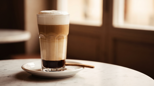 Ekspres DeLonghi z filiżanką cappuccino o słabej piance — porównanie z prawej idealna gęsta pianka