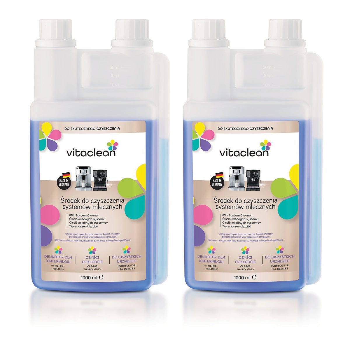 Vitaclean Płyn do Systemu Mleka 2×1000 ml — 2 butelki