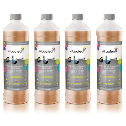 Vitaclean Udrażniacz do Rur 4×1000 ml — 4 butelki żelu