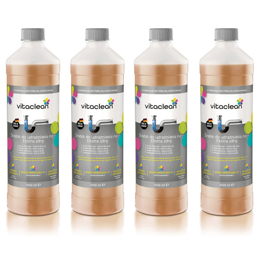 Vitaclean Udrażniacz do Rur 4×1000 ml — 4 butelki żelu