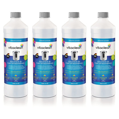 Vitaclean Koncentrat do Myjek Ultradźwiękowych 4×1000 ml — 4 butelki
