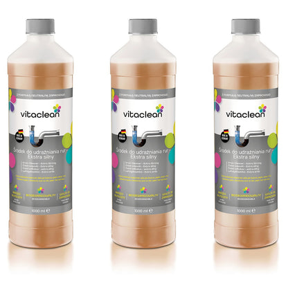 Vitaclean Udrażniacz do Rur 3×1000 ml — 3 butelki żelu
